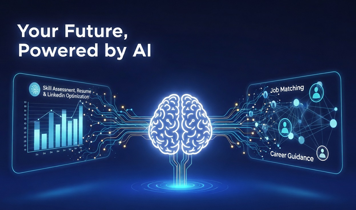 AI-powered career guidance interface concept